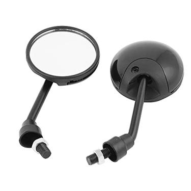 Imagem de uxcell Par de espelhos retrovisores pretos ajustáveis de 10 mm de diâmetro da motocicleta