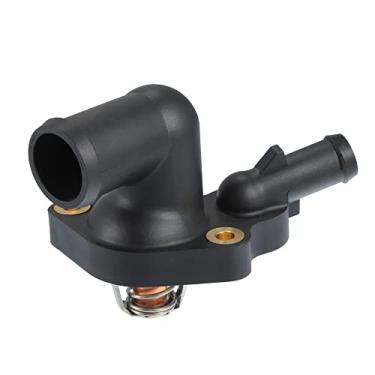 Imagem de X AUTOHAUX Conjunto de carcaça do termostato de refrigeração do motor para Mini Cooper 2002-2008 11537513733PRM Plástico Metal Preto