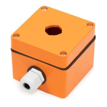 Imagem de Botoeira 1 Furo 22mm Metalica Saida Caixa Industrial Orange - MPS