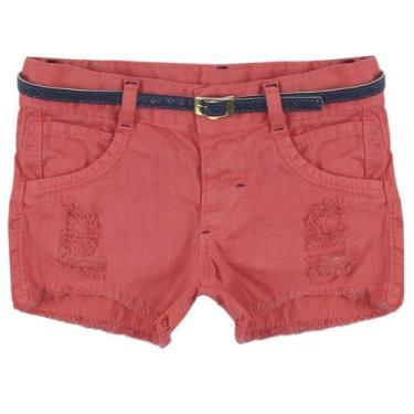 Imagem de Shorts Look Jeans Sarja c/ Cinto Collor - GOIABA - 03, 03, Pink