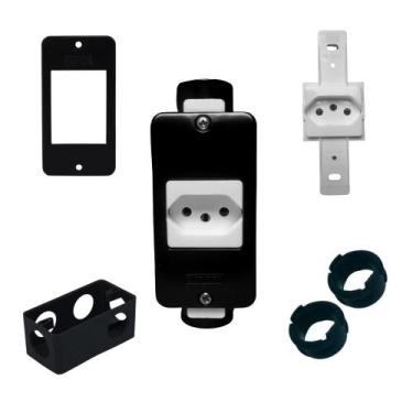 Imagem de KIT Tomada Simples Branca 20a + Condulete Sobrepor 4/2pol + Placa e Ad