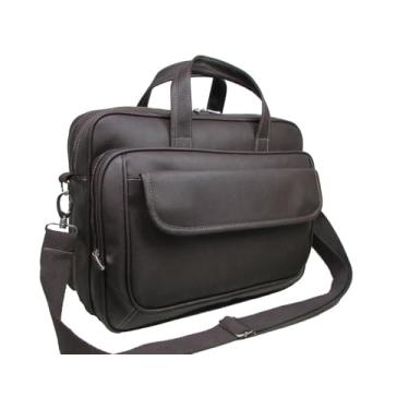 Imagem de Bolsa Pasta Transversal Maleta de Mão Notebook Documentos Executiva Social Masculina Feminina (Marrom)