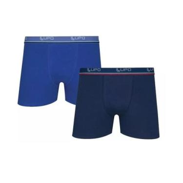 Imagem de Kit 2 Cuecas Boxer Algodão c/ elastano 523 088 Lupo Original, 950, Azu