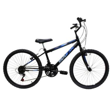 Imagem de Bicicleta infantil Aro 24 18 Marchas PREMIUM SAIDX, Preto, Azul