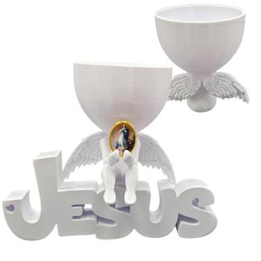 Imagem de Anjinho da Guarda Nossa Senhora da Conceição Jesus 3d Vaso - Point da 