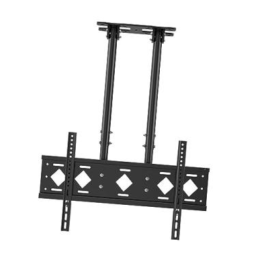 Imagem de CUTPOIY Suporte de TV de teto - Suporte de TV de tela única de dois polos de altura ajustável, serve para suporte de TV de tela de 55-86 polegadas, suporta até 80 kg/176 lbs, suporte de TV suspenso de