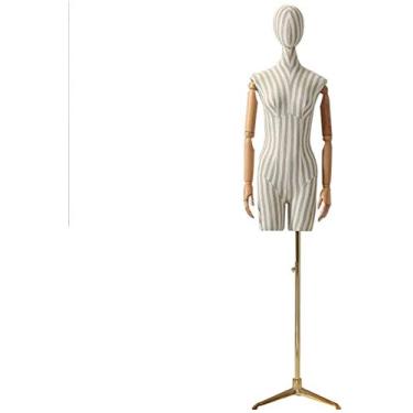 Imagem de CUTPOIY Manequim manequim busto desfile de moda designer alfaiate torso roupas vestidos de casamento modelos manequins (ouro médio)