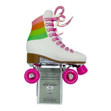 Imagem de Bath and Body Skate branco com rodas cor-de-rosa ajustáveis Wallflowers plugue de fragrância de controle de perfume