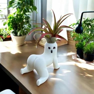 Imagem de Heuvcnsr Engraçado Big Booty Plantador fantasma bonito em forma de corpo suporte de plantas aéreas hilariante, suporte de exibição de samambaia de ar de resina, decoração de presente para ambientes