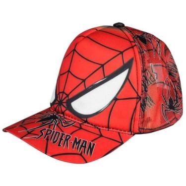 Imagem de bone redinha ajustavel criança homem-aranha trucker infantil vermelho 