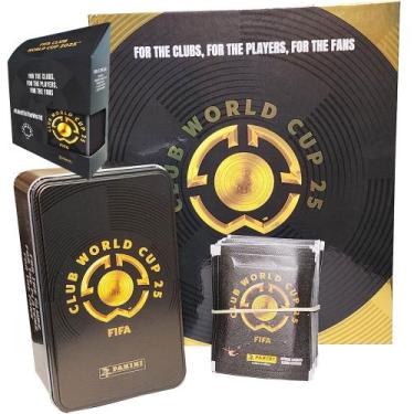 Imagem de Box Ouro Fifa Club World Cupa 2025 Album Capa Dura Metalizada Com 50 E