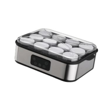 Imagem de IEUDNS Máquina de iogurte compacta grega profissional automática com 12 potes de vidro para iogurtes, sala de jantar, festa, loja