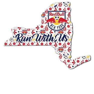 Imagem de Fan Creations MLS New York Red Bulls Placa de estado floral unissex New York Redbulls, cor da equipe, 30 cm