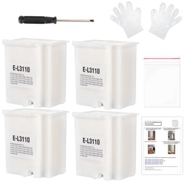 Imagem de 4 peças de substituição de almofada de tinta para resíduos compatíveis com impressoras EPSON Ecotank ET-2800 ET-2803 ET-4800 ET-2400 ET-2720 ET-4700 ET-2711 L3110 L3250 L3150, almofada de tinta