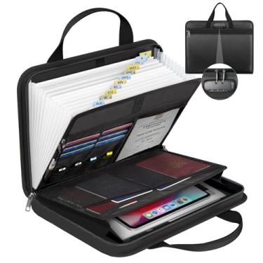 Imagem de onvvippiv Pasta organizadora de arquivos sanfonada expansível à prova de fogo com etiquetas de zíper com trava de 13 bolsos, organizador de documentos, caixa de armazenamento para negócios, escritório