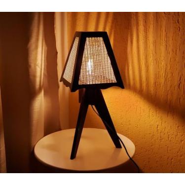 Imagem de Abajur Rustico Tripé Sala Quarto Decoração Iluminação - CL DECORAÇÕES