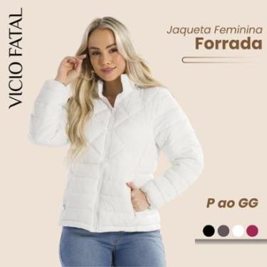 Imagem de Jaqueta Bobojaco Feminina Nylon Matelassê Forrada Impermeável Inverno Quente Estilo-Feminino