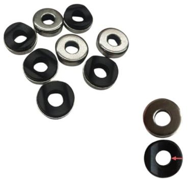 Imagem de YehVeh Pacote com 10 braçadeiras de assento de bicicleta de substituição de arruela de 6 mm espaçador curvo para poste de assento de liga de bicicleta, pino de liberação rápida M6 para selim de