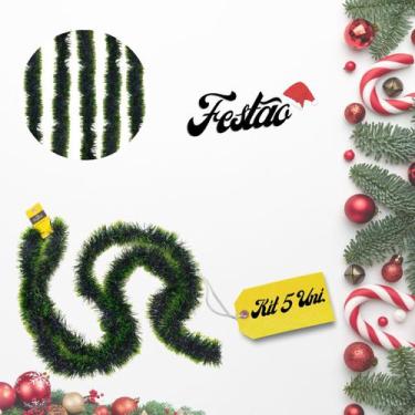 Imagem de Kit 5 Festão Natalino Enfeite Natal 2m Verde - Wincy