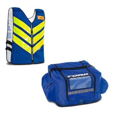 Imagem de Kit Motoboy Mochila Térmica 12 Marmitas + Colete Refletivo - PRO TORK,