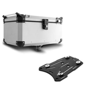 Imagem de Baú Moto Alumínio Top Case 56 Litros + Base de Fixação Super Adventure
