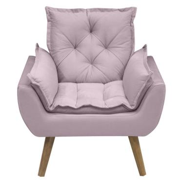Imagem de Kit Com 2 Poltronas Opala Conforto Decorativa Em Veludo Rosê