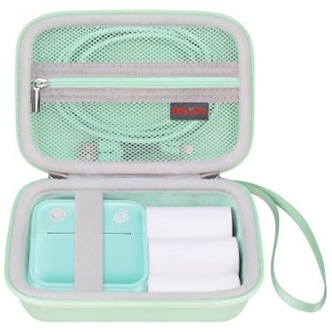Imagem de Elonbo Estojo De Transporte Para Máquina Etiquetas Bluetooth Doobuli/Vfu/Lopevi/Miouca, Suporte Armazenamento Mini Impressora Térmica Portátil, Bolsa Viagem Adesivos Pequena Sem Fio, Verde