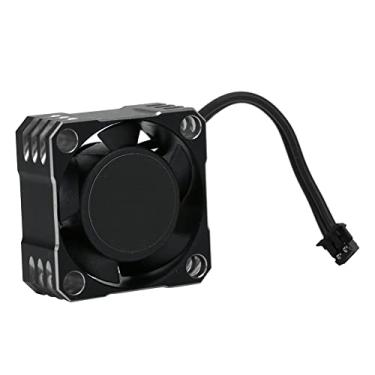 Imagem de YOUTHINK Ventilador de Resfriamento de ESC de Alumínio Durável 32000rpm de Alta Velocidade para Carros de Controle Remoto, TS120 TS160 TS120V2 TS160V2 ESC, Black Red (Prata preta)