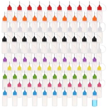 Imagem de 100 aplicadores de ponta de precisão, frascos aplicadores de mini agulhas de 10 ml/9.6 g, frascos de cola de aperto de ponta fina, ideal para bricolagem de óleo líquido, acolchoamento, pintura