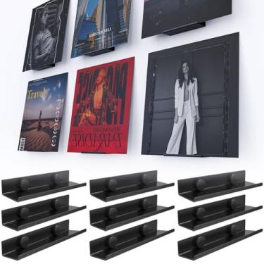 Imagem de Pacote com 10 suportes de parede de disco de vinil, suporte de vinil de 10 cm para armazenamento e exibição de álbuns, suporte de parede de metal para álbuns, conjunto de armazenamento de parede para