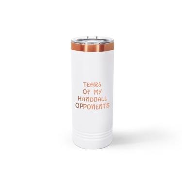 Imagem de SpreadPassion Copo de handebol – Caneca de viagem esportiva para jogadores e fãs de handebol, ideia de presente atlético para ele ou ela (branca)