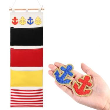 Imagem de CroBlissful Organizador de presente Fish Extender Cruise com 4 bolsos e 4 adesivos de âncora de ferro em bolsa de armazenamento 2025 FE para troca de presentes e pó Pixie (vermelho, azul, preto