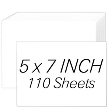Imagem de Cartolina branca 12 x 18 cm, 110 folhas de papel cartolina 12 x 17 cm, cartolina grossa 200 g/m2, papel branco pesado em branco para impressora, cartões faça você mesmo, cartões comemorativos
