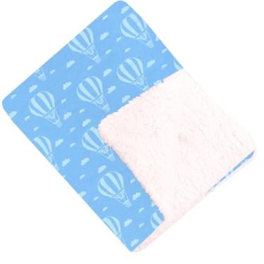 Imagem de Cobertor Para Bebê Estampado Dupla Face Manta Balão Azul