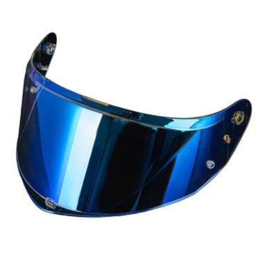 Imagem de Generic Viseira de capacete, escudo de capacete antirrisco, PC, fácil instalação, peça de reposição, proteção contra vento para Ff808, Aurora Azul