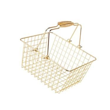 Imagem de ＫＬＫＣＭＳ Cesta de compras de aço para armazenamento Cesta de armazenamento para vegetais, frutas, brinquedos, galpão no porão, L