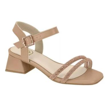 Imagem de Sandália Infantil Molekinha Tamanco Salto Conforto Feminina Nude