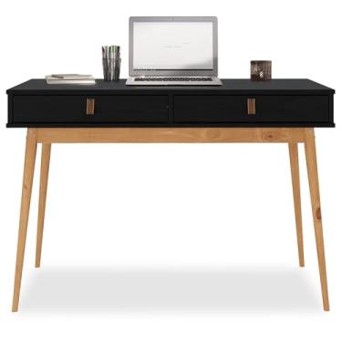 Imagem de IDIMEX Mesa de Estudo Para Quarto Office Madeira Preto Freijó Wanda