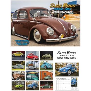 Imagem de Calendário de carro clássico 2026 SLUG BUGS 16 meses com pôster alemão automotivo vintage besouro VW