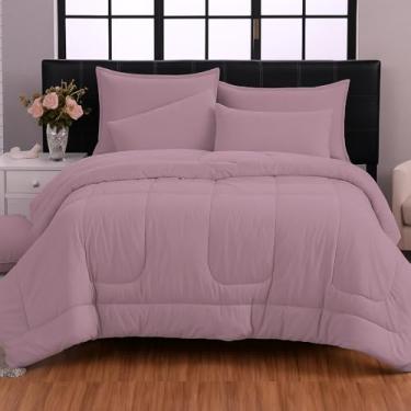 Imagem de Kit Edredom Italiano 200 Fios 100% Algodão 6 Peças Rosa Queen - Casa Dona