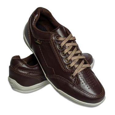 Imagem de Sapatenis Masculino Tênis Em Couro Macio Confortável - Garra, Cafe