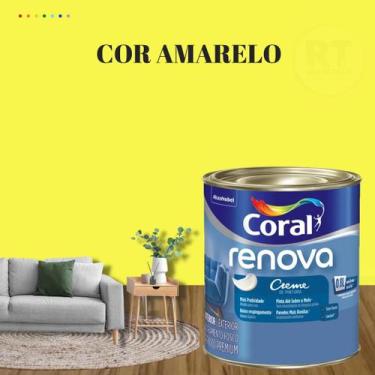 Imagem de Tinta Parede Amarelo Acrílica Fosca Renova 800ml - Coral, AMARELO