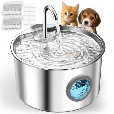 Imagem de Fonte de água Cat UPAWPIA em aço inoxidável 3.2L para animais de estim