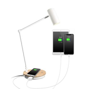 Imagem de Lâmpada de mesa, luminária de mesa para cuidados com os olhos, rotação de 360°, lâmpada de leitura com clipe de pescoço de ganso, luz de leitura, luz de grampo, lâmpadas de mesa de estudo para