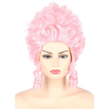 Imagem de Peruca Topcosplay Pink Powdered Beehive Drag Queen para mulheres