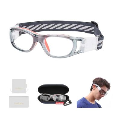 Imagem de SooGree Óculos de segurança infantis esportivos lacrosse basquete raquetebol óculos substituíveis para lentes de grau
