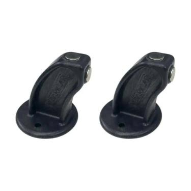 Imagem de 02 Trava Porta Fixador Prendedor Adesivo Parafusado Preto