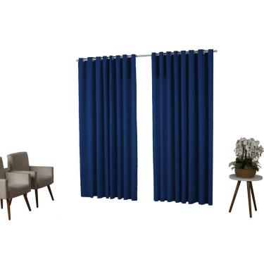 Imagem de Cortina 3,00X2,50 Oxford Quarto Sala Porta Azul