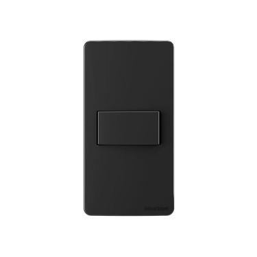 Imagem de Placa Para Condulete Caixa 1" Com Interruptor Simples Margirius Sleek 10a Preto Ebony Preto
