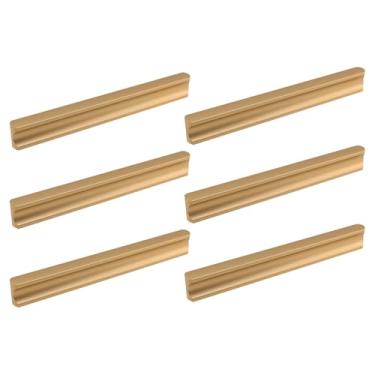 Imagem de WDONAY 6 puxadores de armário dourados com parafusos de liga de alumínio em forma de T para gaveta de armário para cozinha, banheiro, quarto (orifício central de 12,7 cm, dourado)